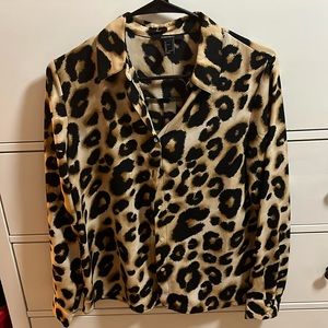 Cheetah print button down